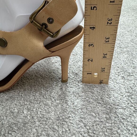 Cynthia Vincent Slingback Gladiator Heeled Sandals Women 8.5 Gold Bronze Leather - Picture 15 of 16